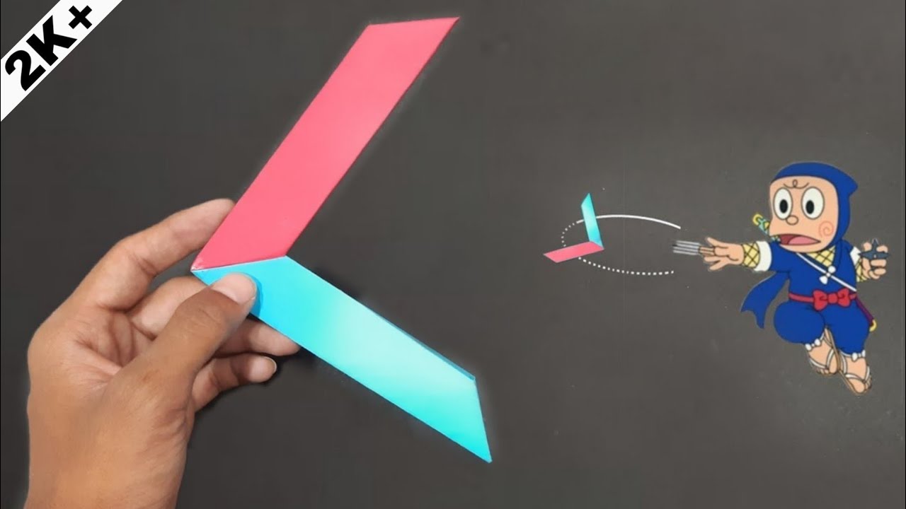 How To Make A Paper Boomerang Multi color Origami Ninja boomerang Multi color Easy