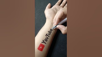YouTube logo tattoo ✍🏻▶️ #nf #music #art #artist #youtube #logo #tattoo #black #red #ballpendrawing