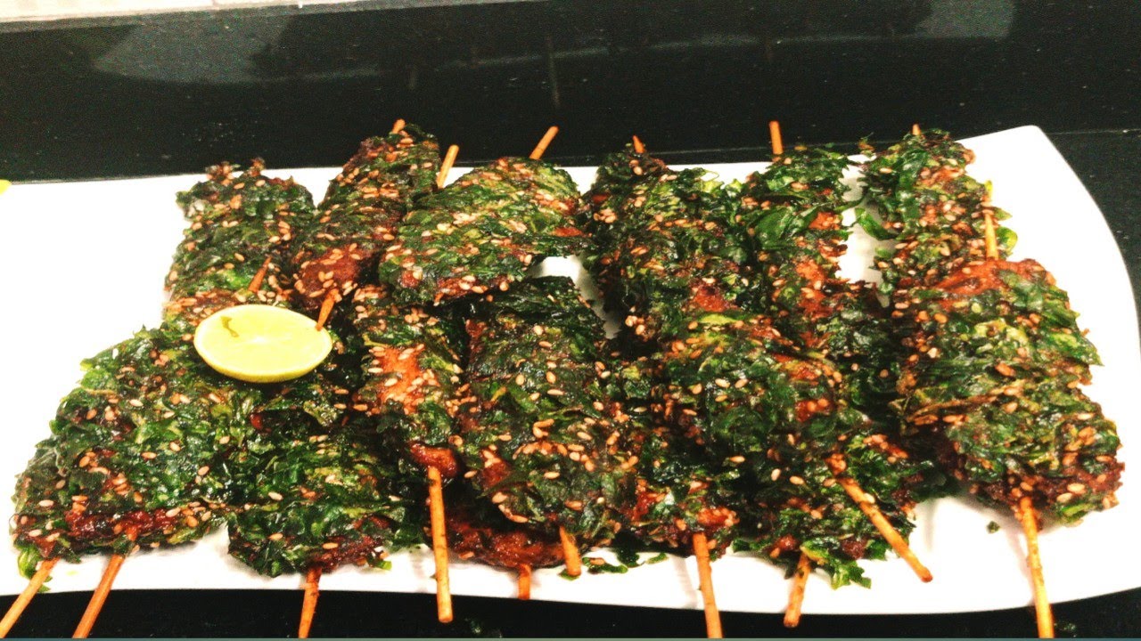 crispy Palak chicken stick (Ramzan and dawat recipe)street style cosmic chicken kabab