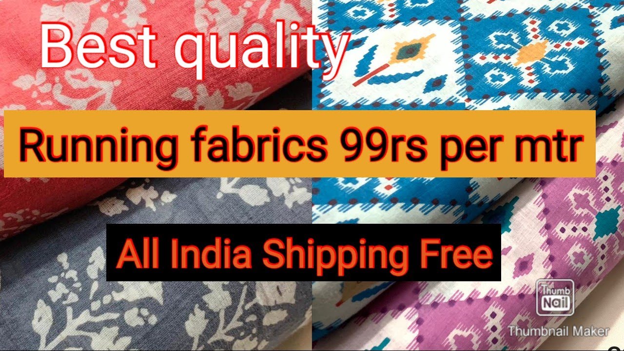 Cotton and Rayon 44"width running fabric99rs per mtr.....All India