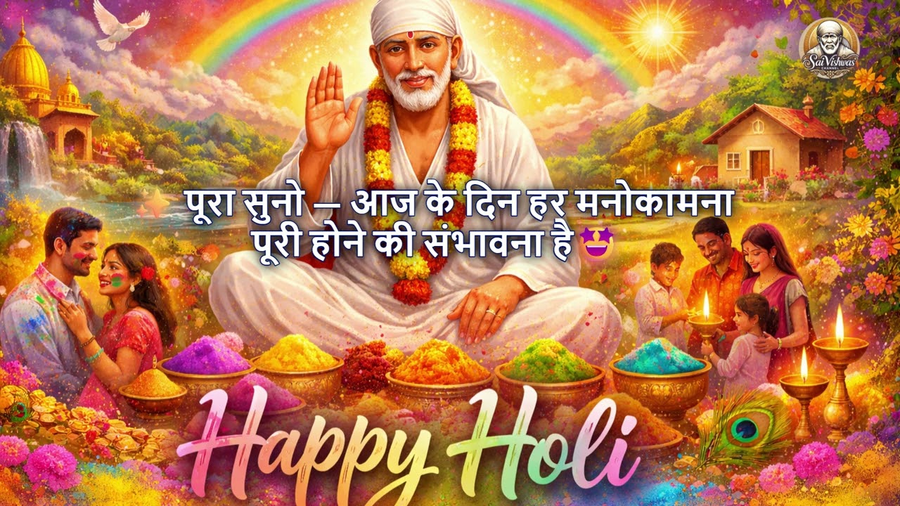 Sai Holi Sandesh🤩 आज के दिन हर मनोकामना पूरी होने की संभावना है🙌💫 #shortsfeed #ytshort