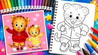 Daniel Tiger Coloring Book - Coloring with Markers - Kids Learn Colors - How to Color Daniel Tiger
