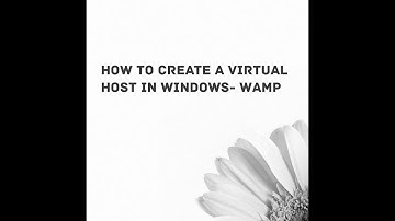 How To Create a Virtual Host in Windows in WAMP
