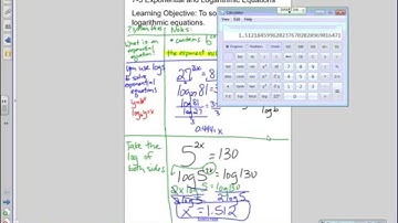 Algebra 2  7-5 Exponential and logarithmic equations