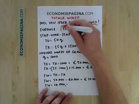 Totale Winst (Tw = To – Tk) (Economiepagina.Com) - Youtube