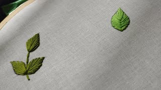 Hand embroidery ☘️2 easy leaf embroidery stitches for beginners 💚 embroidery by stichery heaven