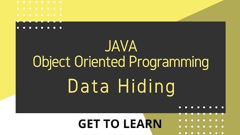 Java | OOP | Data hiding