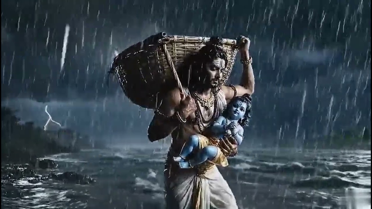 “यमुना पार – श्रीकृष्ण का दिव्य अवतरण” 🌊✨