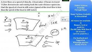A river flows at a speed of 1km/hr. A boat takes 15 hours to travel 112km downstream
