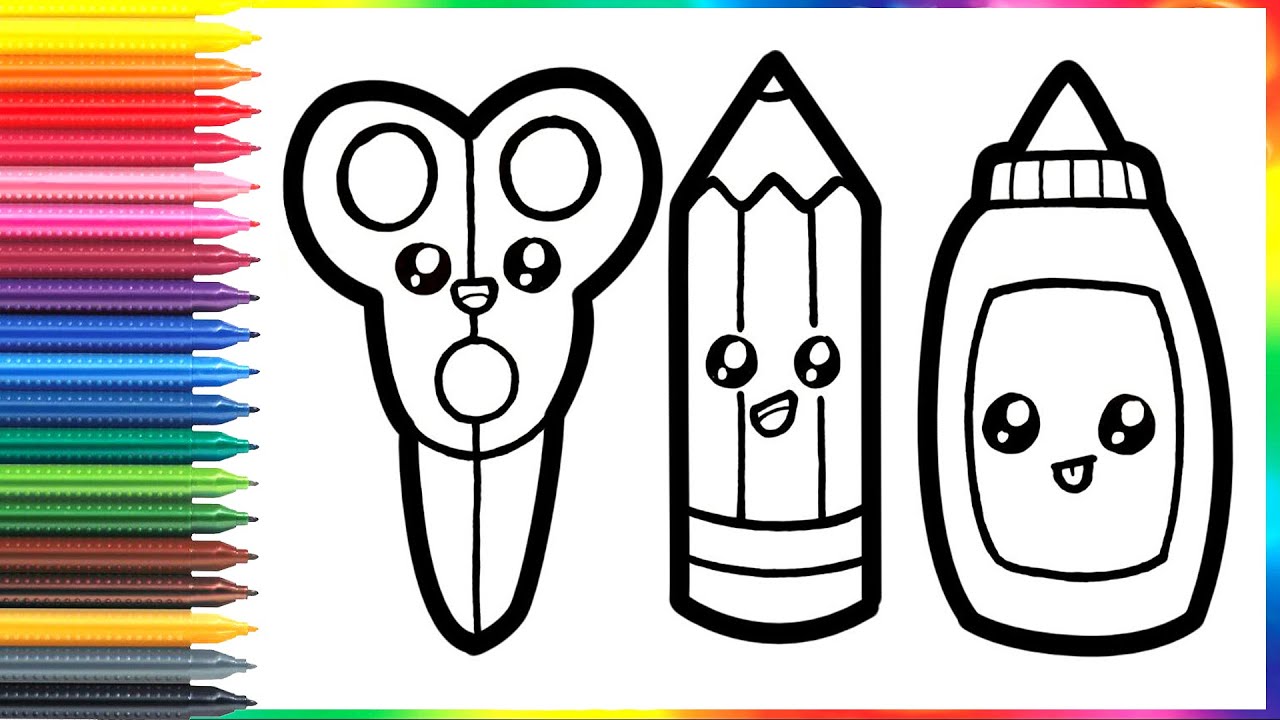 Dibujar y colorear para niños tijeras pegamento y lápiz lindo/Dibujo para niños - YouTube dibujar-y-colorear-para-ni-os-tijeras-pegamento-y-l-piz-lindo-dibujo-para-ni-os-youtube