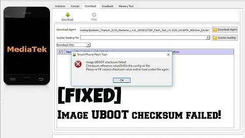 Fix "Image uboot checksum failed!" in sp flash tools