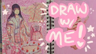 ☆Doodling w/ LIGHT PINK!!🌸🪷🍧🍰🍡DRAW W/ ME!!