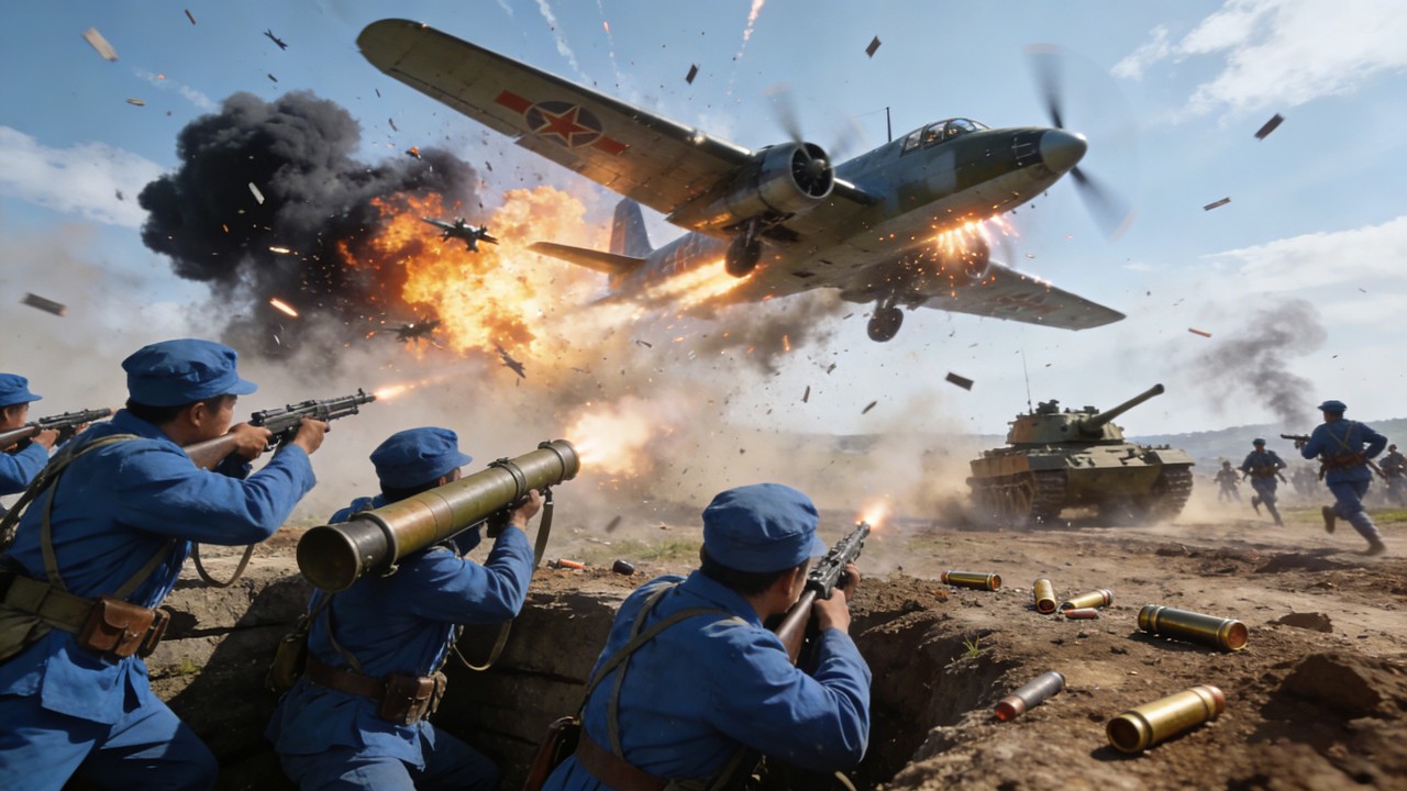 敵軍戰機突襲侵入，志願軍小隊死戰不退撐到支援，全殲敵軍擊退敵方戰機！