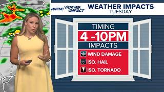 Weather Impact Alert: Strong storms Tuesday afternoon with damaging winds, isolated tornado