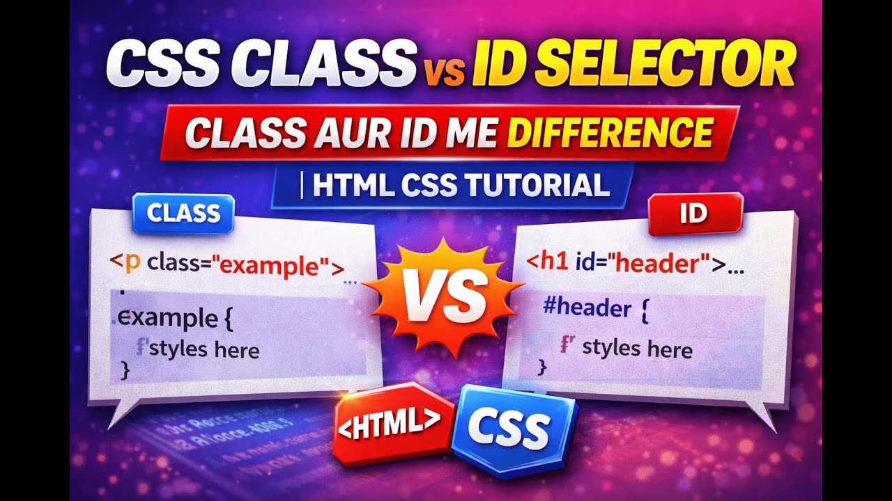 CSS Class vs ID Selector | Difference with Example | HTML CSS Tutorial