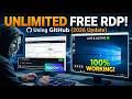 Unlimited Free RDP Using GitHub 2026 | 100% Working Method