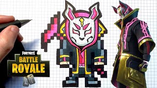 HOW TO DRAW DRIFT MAX PIXEL ART FORTNITE SKIN