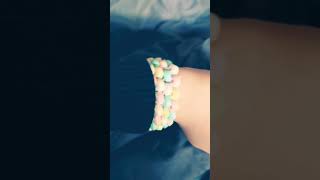 Candy Kandi cuff (This took two candy necklaces) #kandi #kandikid #kandicuff #fypシ゚viral #ytshorts