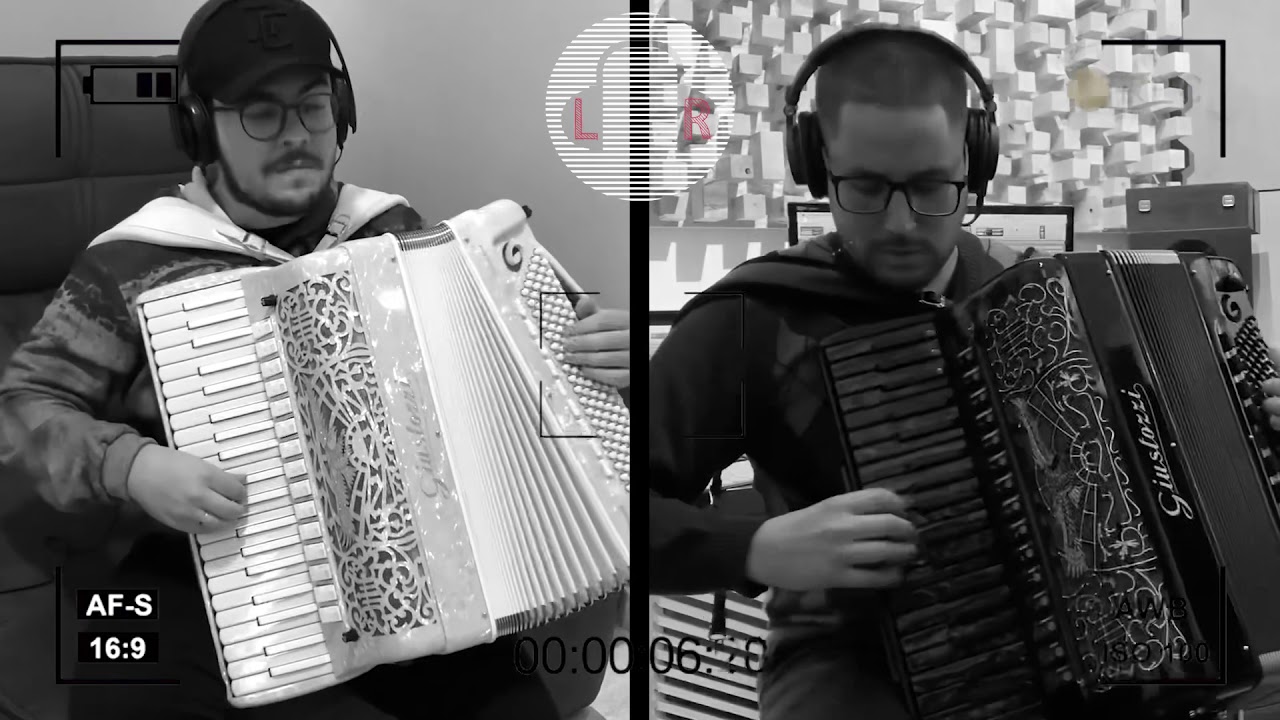 Gustavo Mayer e Felipe Silva gravando as sanfonas da música (cover) “Chorou a gaita” no Projeto LR