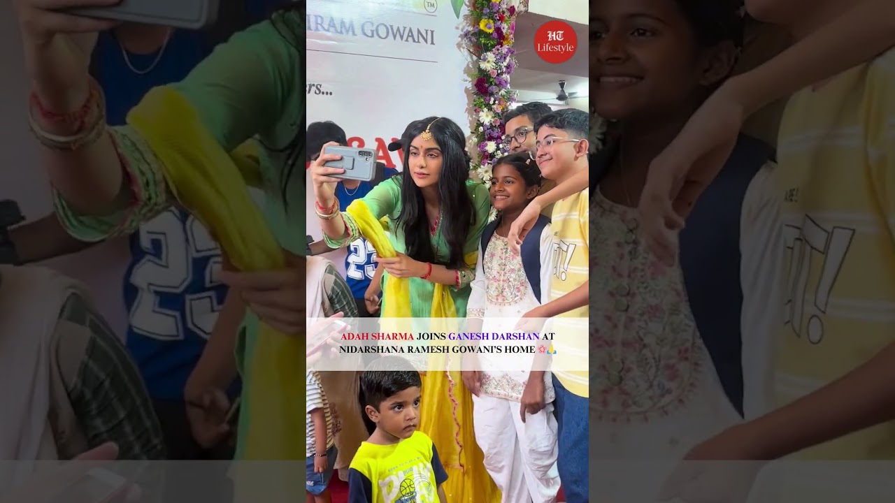 Adah Sharma joins Ganesh Darshan at Nidarshana Ramesh Gowani’s home 🌸🙏