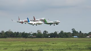 Landing Makassar, Pesawat Batik Air, Garuda Indonesia, Lion Air, Citilink, Airasia dan Sriwijaya Air