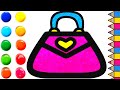 how to draw handbag / How to Draw a bag for children / Desenhe uma bolsa para crianças /рисуем сумку