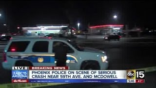 PD: Pedestrian hit by car, badly hurt in Phoenix