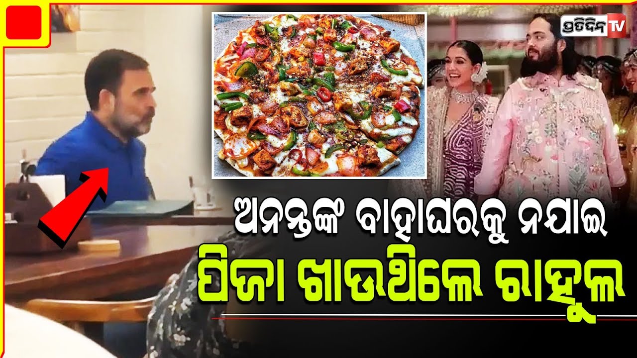 ଅନନ୍ତ ଅମ୍ବାନୀଙ୍କ ବିବାହକୁ କାହିଁକି ଆସିଲେନି ରାହୁଲ୍ ଗାନ୍ଧୀ ? Rahul Gandhi spotted at pizzeria