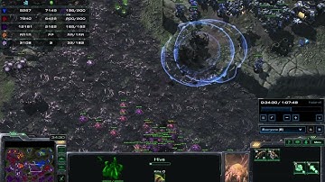 SC2 1V4 Insane AI Zerg Asper Mountain