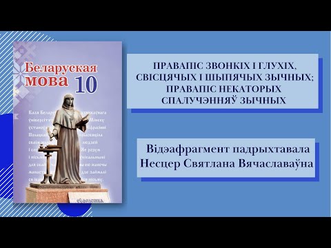 Правапіс звонкіх і глухіх, свісцячых і шыпячых зычных, правапіс некаторых спалучэнняў слоў