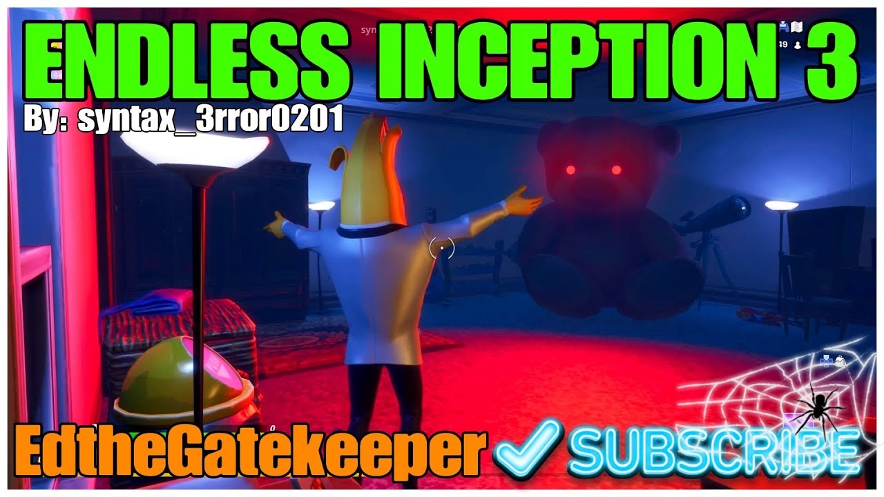 Endless Inception 3 Fortnite Horror Adventure Escape Map Walkthrough Created By Syntax 3rror0201 Youtube - inception code for roblox