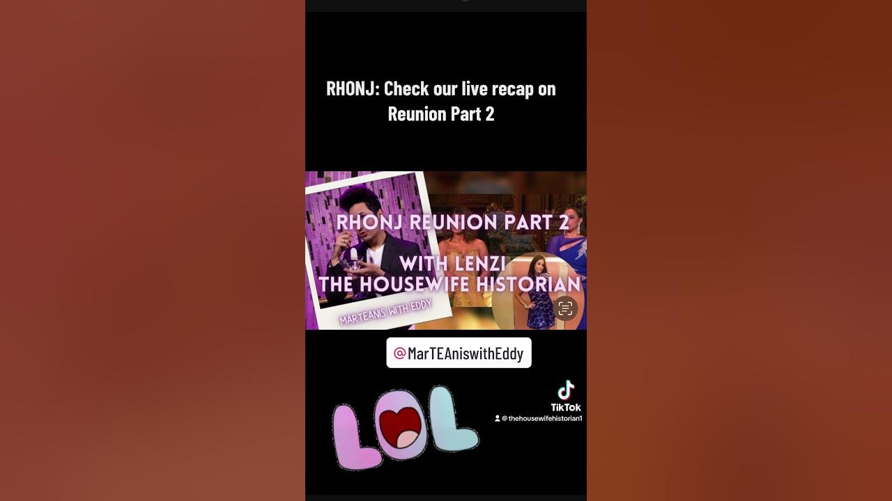 RHONJ Live Recap From Part 2 reunion! marteaniswitheddy hosts me! 