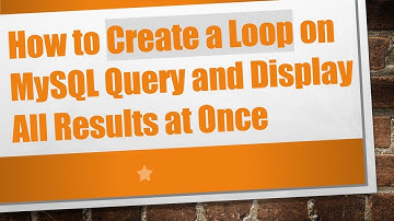 How to Create a Loop on MySQL Query and Display All Results at Once