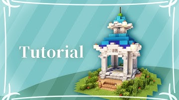 Minecraft: Gazebo Build Tutorial ≫ Spawn Point - Cute Blue Roof Design