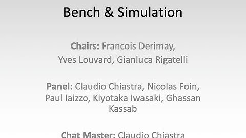 EBC 2021 - BENCH & SIMULATION SESSION