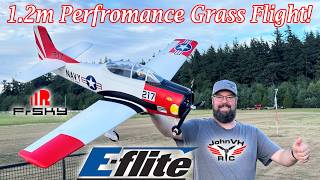 Eflite 1.2m T-28 Trojan Performance 4s grass flight Review  ⁨@horizonhobby⁩   ⁨@FrSkyOfficial⁩