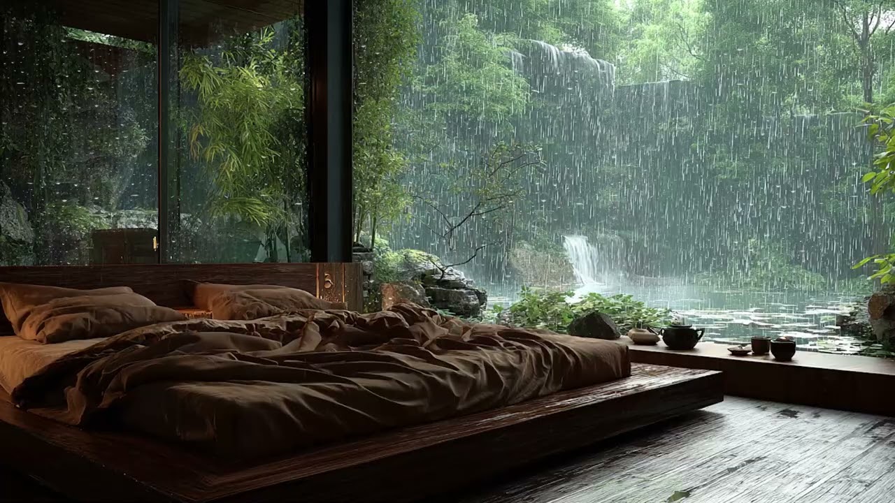 Rainy Piano Night in a Traditional Japanese House | Calm Rain Sounds for Deep Sleep 🌧️🎹