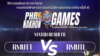 การแข่งขัน(คู่ที่1) ประเภทชาย มทร.ธัญบุรีRMUTT VS. มทร.ล้านนาRMUTL