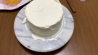 【ホールケーキ】家庭用回転台でホールケーキ作ってみた！