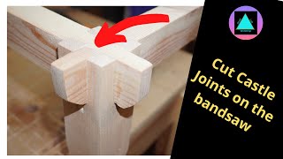How to Cut a Castle Joint  (on the bandsaw) - learn woodworking joints.