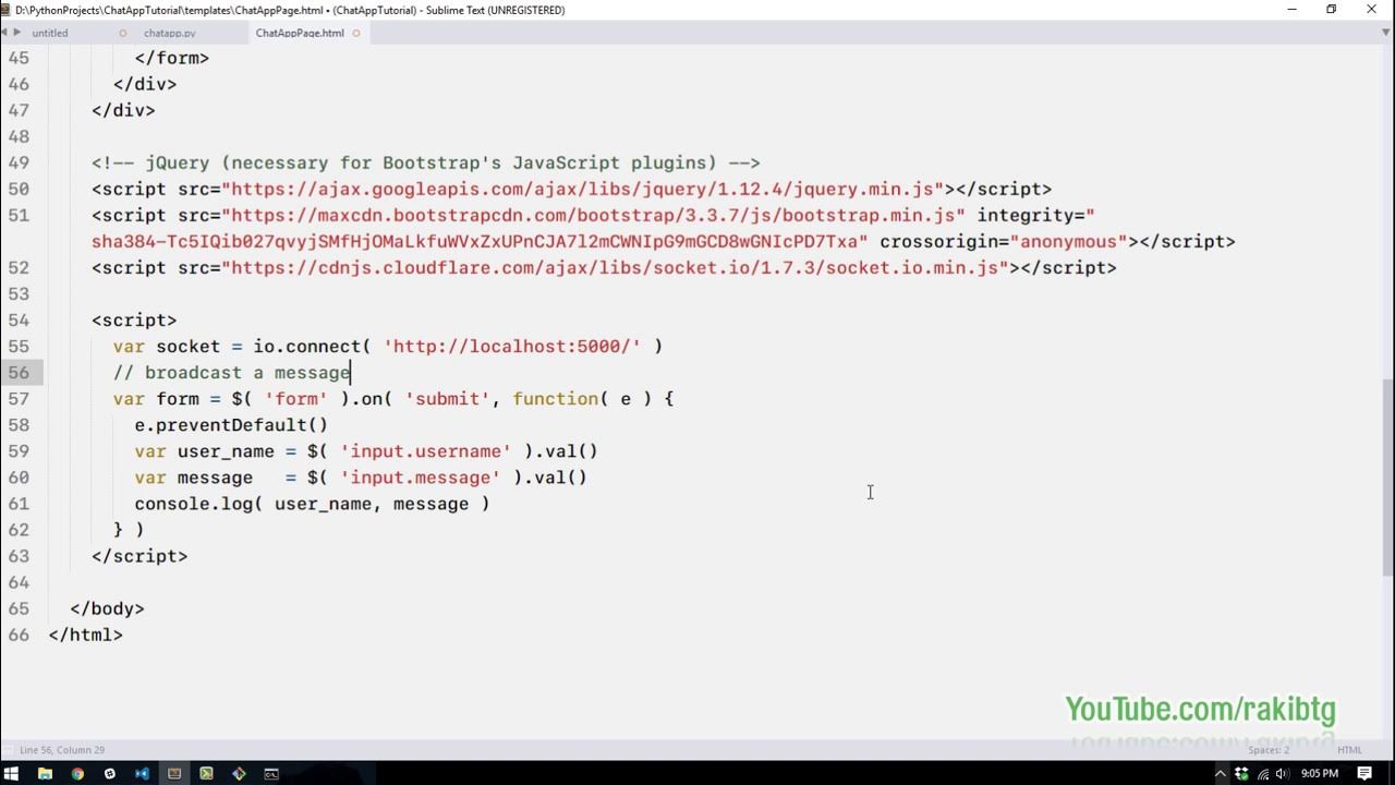Real Time Python Chat Application using Python Flask SocketIO - YouTube