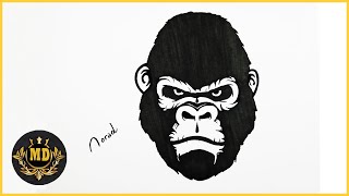 رسم وجه غوريلا Drawing a Gorilla face