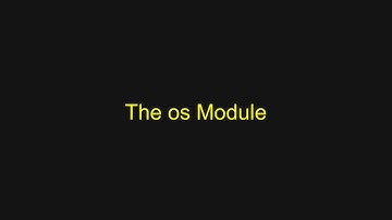 Python Tutorial - The os Module