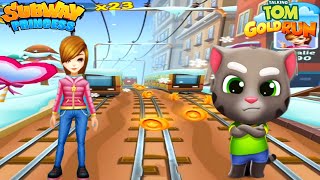 WHO'S THE BEST??? Subway Princess Runner & My Talking Tom Gold Run | Android/iOS Gameplay HD screenshot 4