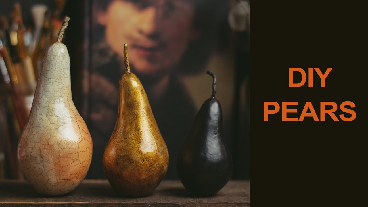 Papier Mache DIY Pears. Декор - Груші Пап'є маше
