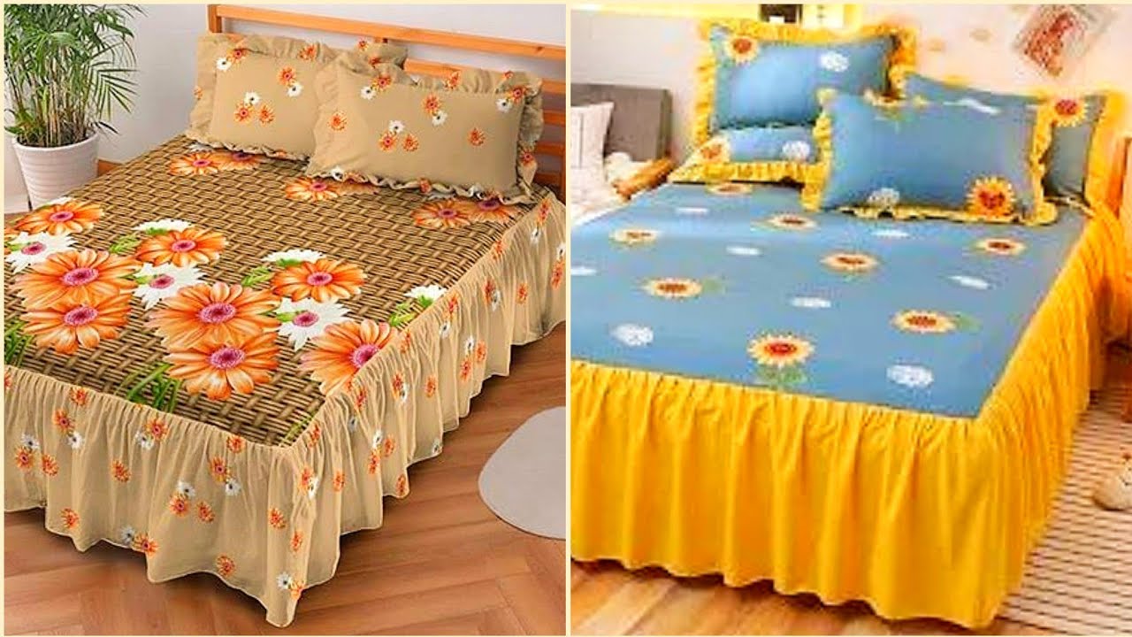 Impressive Stylish Beautiful Frilly Bed Sheets Pellow Cushion Ideas