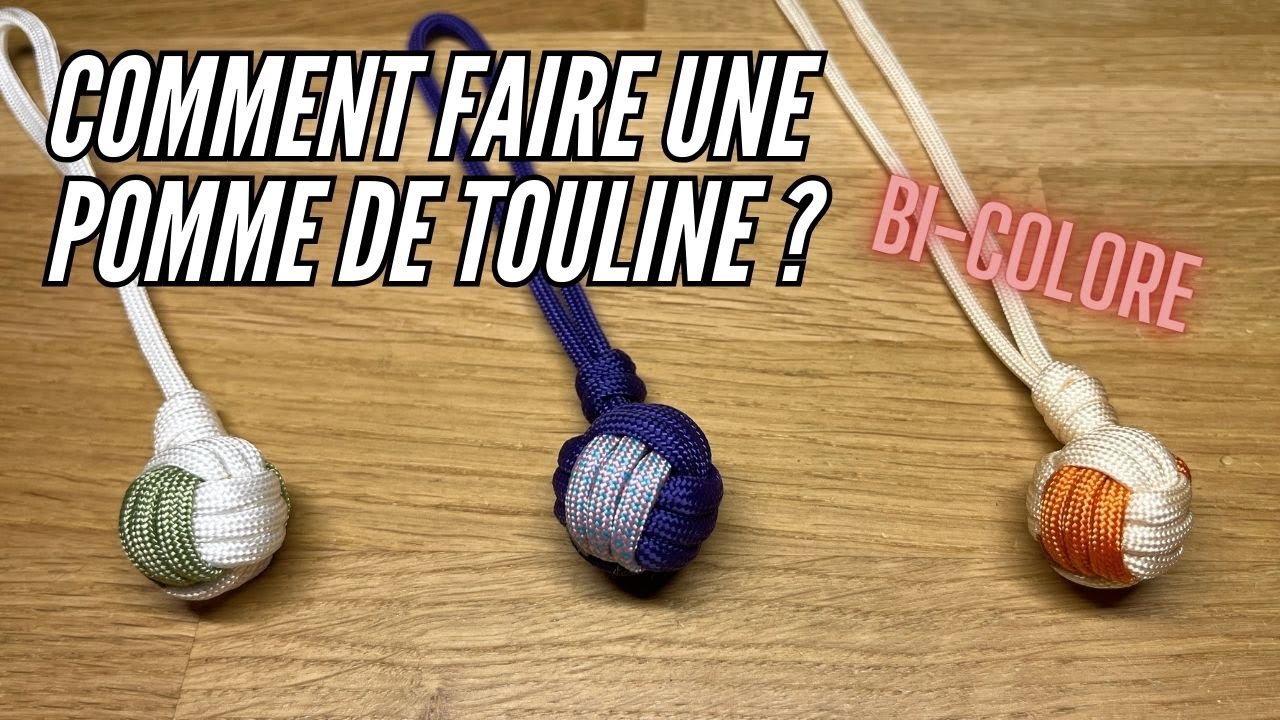 Comment réaliser une pomme de touline bi colore? (monkey's fist) - YouTube