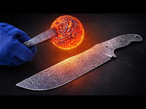 Forging a Damascus Knife from Steel Wool | Canister Build