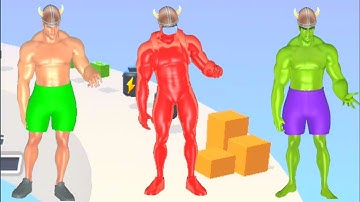 Noob vs Pro vs Hacker in Muscle Rush Gameplay all level  55_57 new update