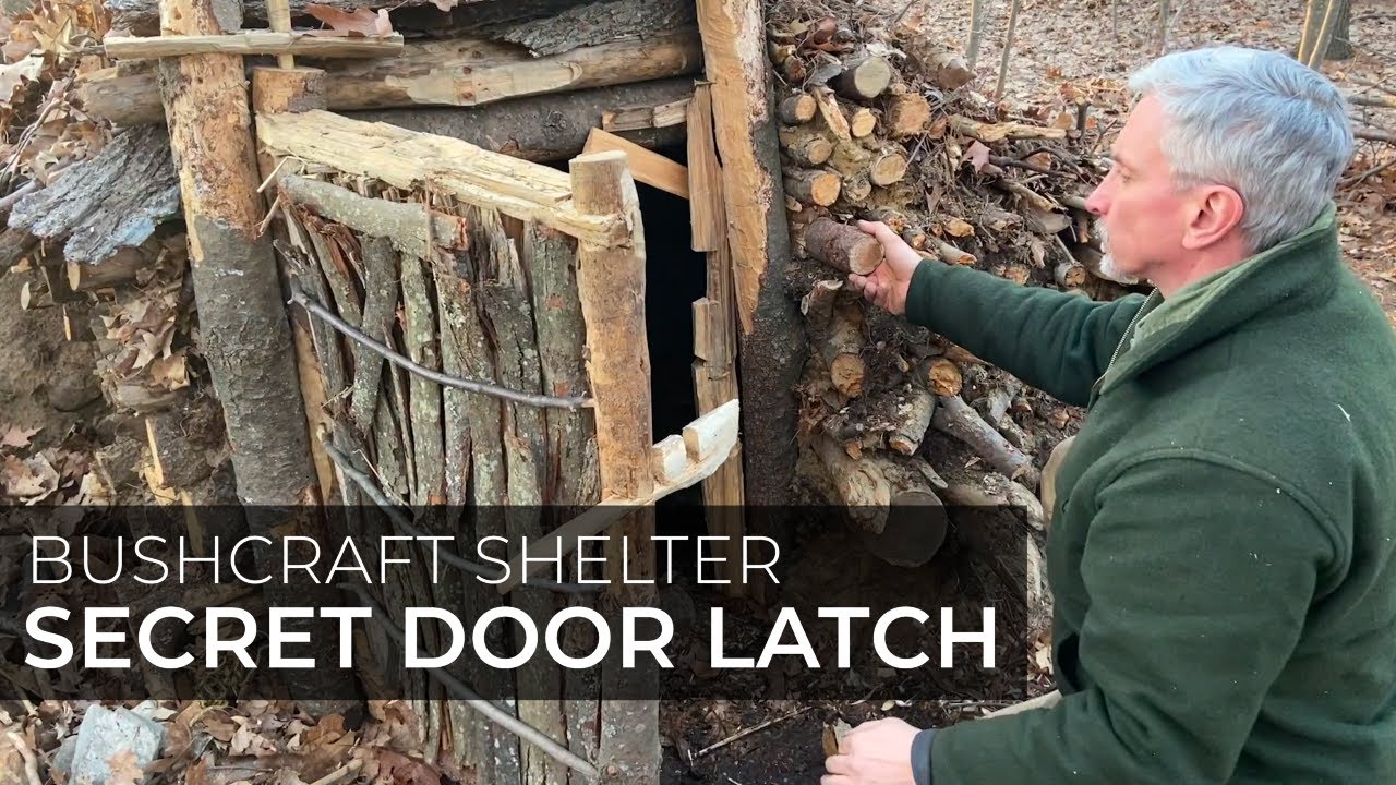 Secret wooden door latch for a bushcraft shelter YouTube